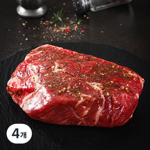 미트엔조이 시즈닝 척아이롤 스테이크, 180g, 4개