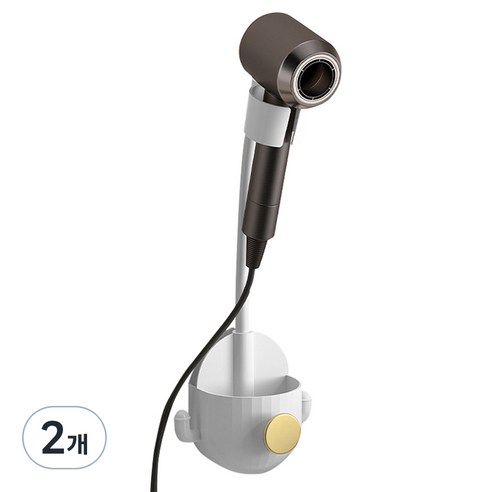 마메 핸드프리 자바라 드라이기 거치대, 화이트, 2개