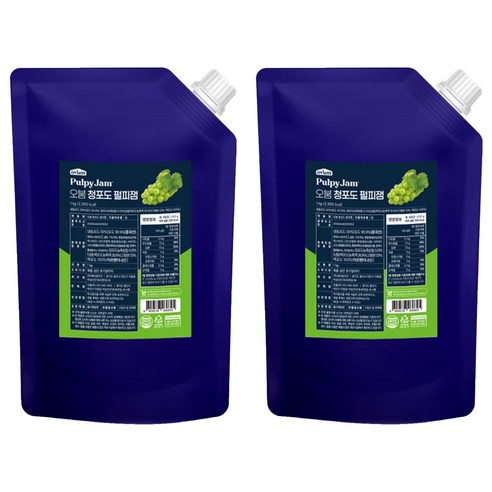 오붐 청포도 펄피잼, 1kg, 2개