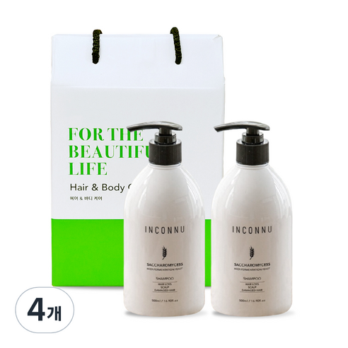 인칸누 맥주효모 샴푸 선물세트 500ml, 4개