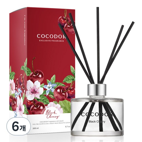 코코도르 퍼퓸 디퓨저, 블랙체리, 200ml, 6개