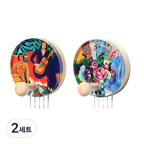 꼭꼬핀 아트 꼭꼬핀 부착형 2종 세트, 앙리마티스 뮤직+모란, 2세트