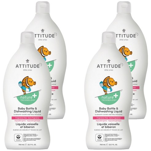 에티튜드 젖병 세정제 무향, 700ml, 4개