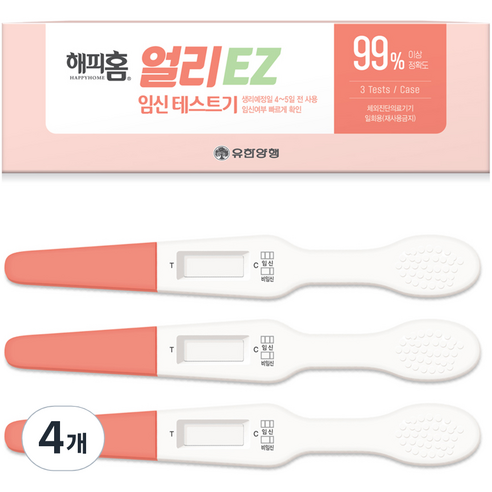 유한양행 해피홈 얼리EZ 임신테스트기, 3개입, 4개