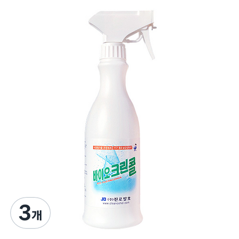 진로발효 바이오크린콜 75% 뿌리는 살균소독제, 450ml, 3개