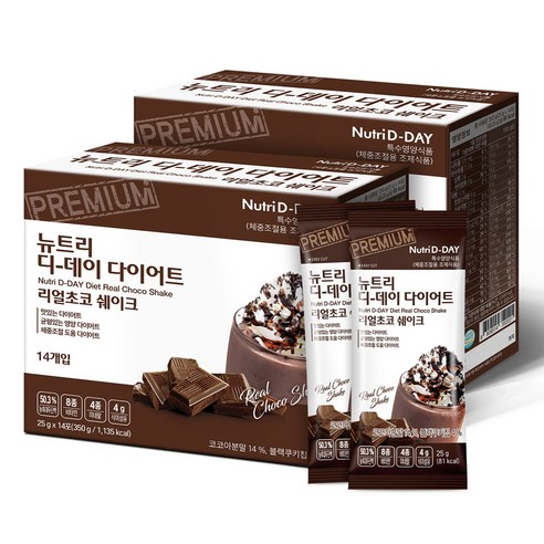 뉴트리디데이 다이어트 쉐이크 리얼초코 14포, 350g, 2개