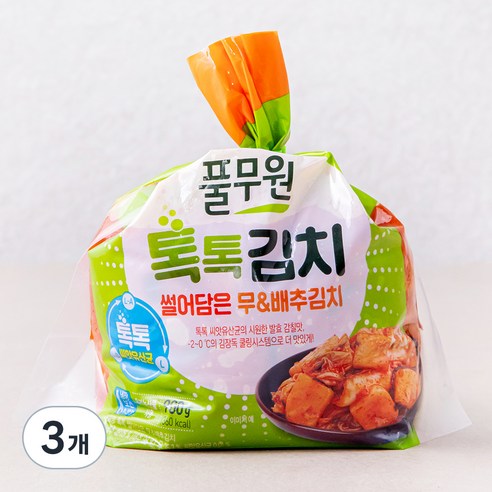 풀무원 톡톡 썰어담은 무 & 배추김치, 900g, 3개