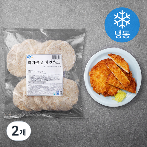 하늘푸드 닭가슴살 치킨까스 10p (냉동), 1.3kg, 2개