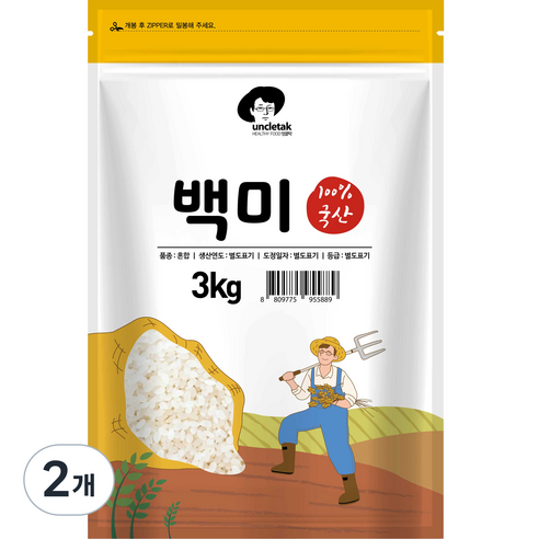 엉클탁 영양가득 백미, 3kg, 2개