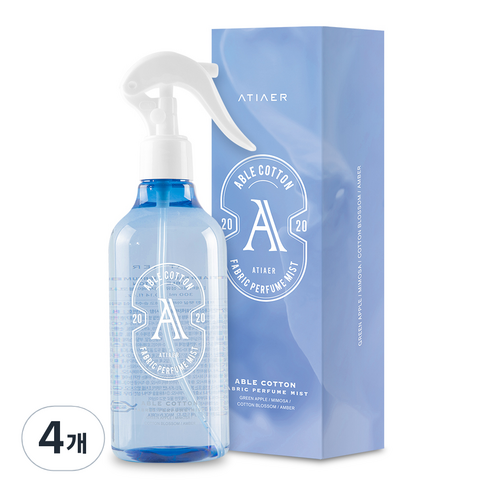 에티에르 섬유탈취제 에이블코튼향 본품, 300ml, 4개