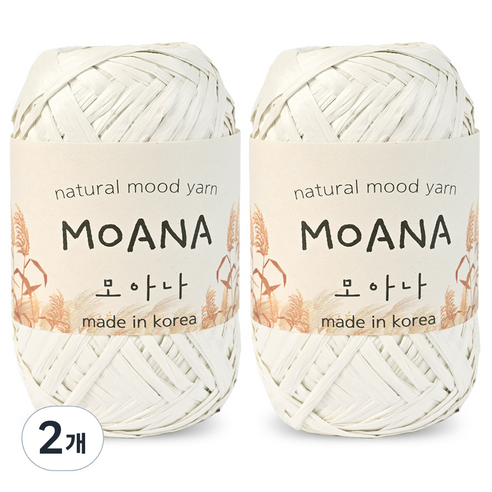 니뜨 모아나 뜨개실 40g x 2p, 101 밀크, 2개