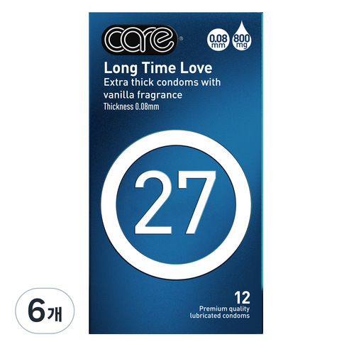 care Long Time Love 콘돔 0.08mm, 12개입, 6개