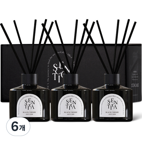 센티카 오브제 디퓨저 200ml x 3p, 01 블랙체리, 6개
