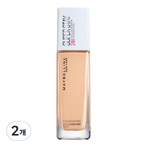 메이블린 뉴욕 슈퍼스테이 파운데이션 30ml, 120 클래식 아이보리, 2개