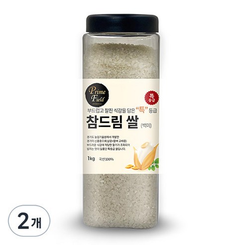 Prime Field 경기 참드림 쌀 백미 특등급, 1kg, 2개