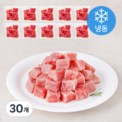 근육꼬기 돈등심 큐브 칼집 (냉동), 30개, 150g