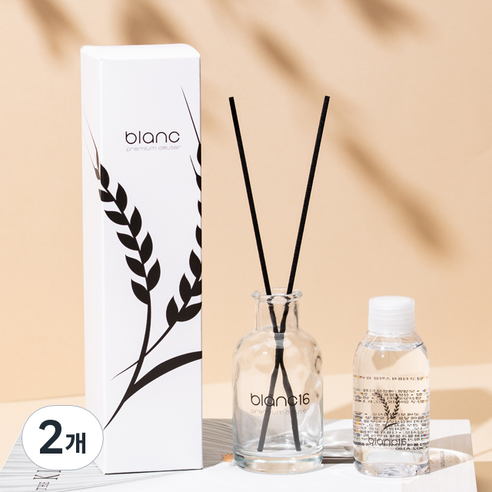 블랑16 내츄럴 베이스 고급 디퓨저 120ml + 섬유스틱 7p, 블랙체리, 2개