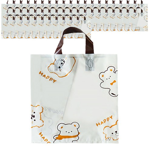 마켓감성 프린팅 기프트 쇼핑백 50p, 황곰