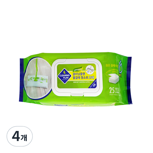 퍼펙트클린 스위퍼 물걸레 청소포 25p, 4개