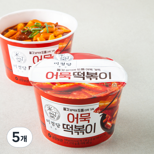 CJ제일제당 즐거운동행 미정당 어묵 떡볶이 용기형, 346g, 5개