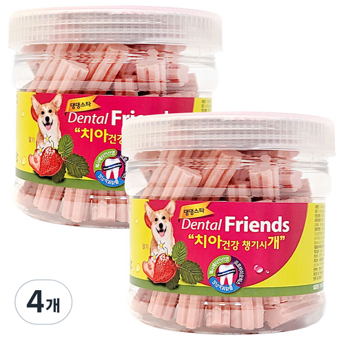 댕댕스타 강아지 덴탈프렌즈 껌, 딸기, 300g, 4개
