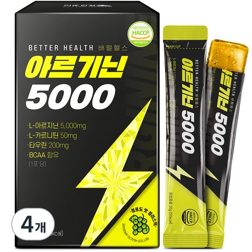 더존건강 배럴 헬스 아르기닌 5000 젤리 스틱 15p, 300g, 4개