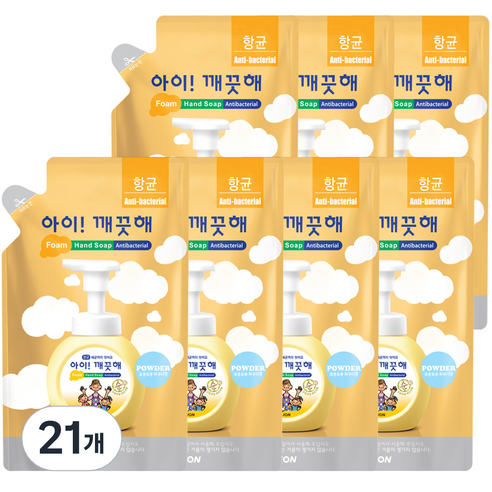 아이깨끗해 핸드워시 거품형 리필 순, 200ml, 21개