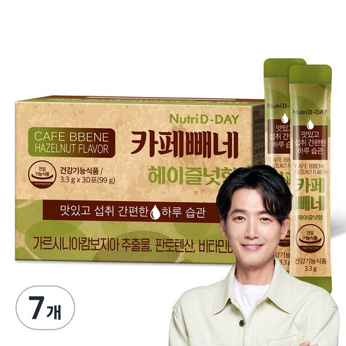뉴트리디데이 카페빼네 다이어트식품 헤이즐넛향, 99g, 7개