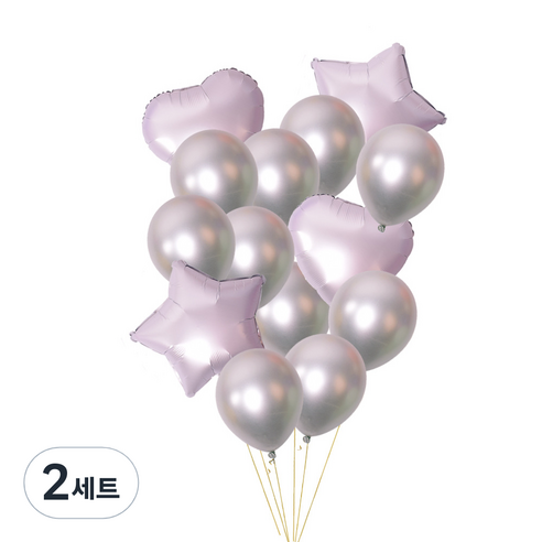 정월나나 기념일 이벤트 생일 파티 풍선세트, 스타일 04(실버), 2세트