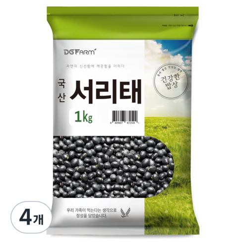 대구농산 건강한밥상 국산 서리태, 1kg, 4개