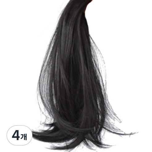 스타일하라 여성용 가연 포니테일 가발 끈묶음형 35cm, 자연블랙, 4개