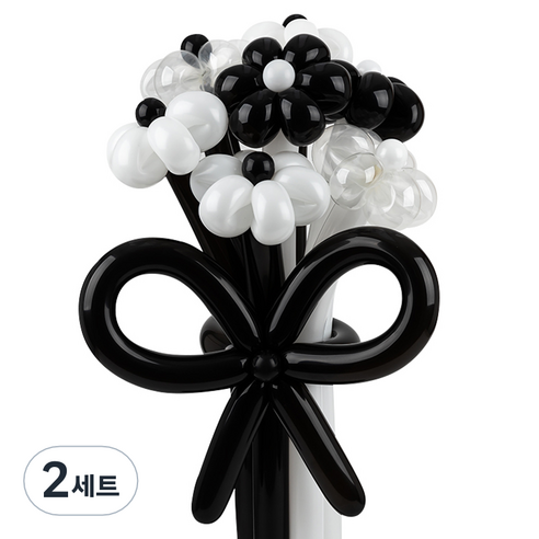 셈퍼텍스 요술풍선 데이지 튤립 꽃다발 만들기 세트, 모노클리어 3색혼합, 2세트