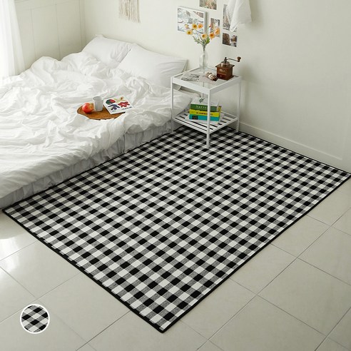 까사베르데 메이슨 체커보드 워셔블 면 사각 카페트