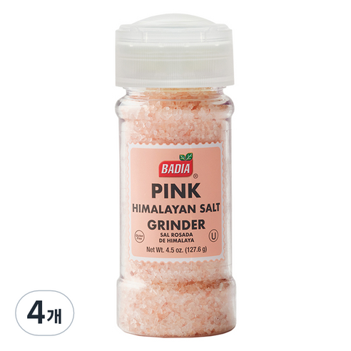 바디아 핑크 히말라야 솔트 그라인더, 127.6g, 4개