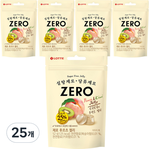 젤리셔스 제로 후르츠 젤리, 25개, 52g