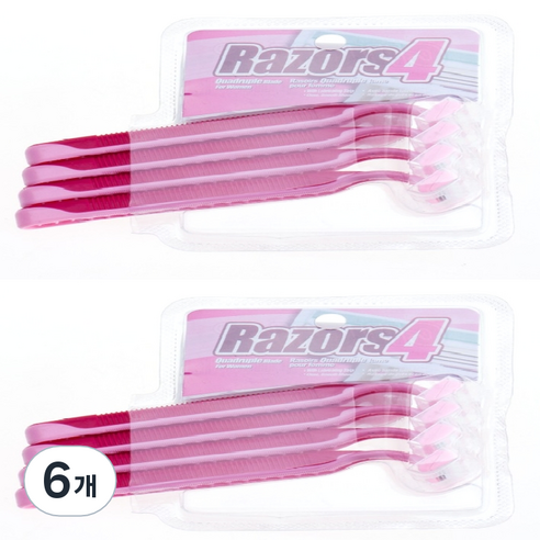 드위트리 Razors 4 일회용 면도기 핑크, 6개, 4개입