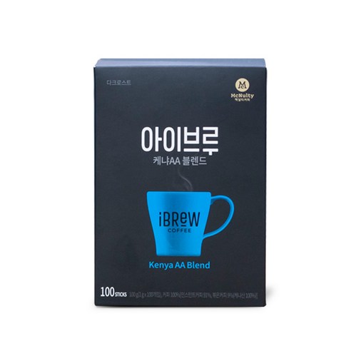 맥널티 아이브루 케냐AA 블렌드 다크로스트 커피믹스, 100개입, 100개