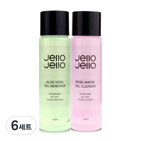 젤로젤로 젤 네일리무버 130ml + 젤 네일클렌저 130ml 세트, 6세트