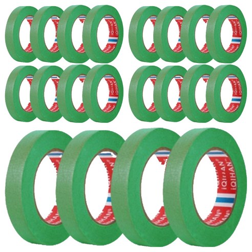 iQIHAN 다다 칼라 마스킹테이프 초록 20 mm x 20 m, 20개