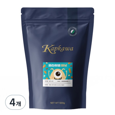 캅카와 몬스터빈 피넛 커피, 프렌치프레스, 500g, 4개