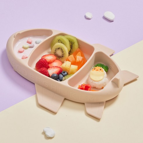 네이쳐러브메레 유아용 ABC 비행기 흡착식판, 누디브라운, 단품