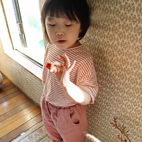 미니달콩 아동용 린넨 단단 반팔 티셔츠