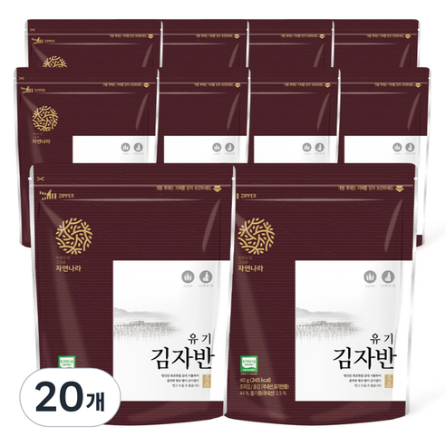 자연나라김 유기 김자반, 40g, 20개
