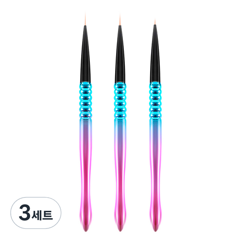 시크핏네일 전문가용 세필 네일브러쉬 3종 세트 A CFB002, 혼합색상, 3세트