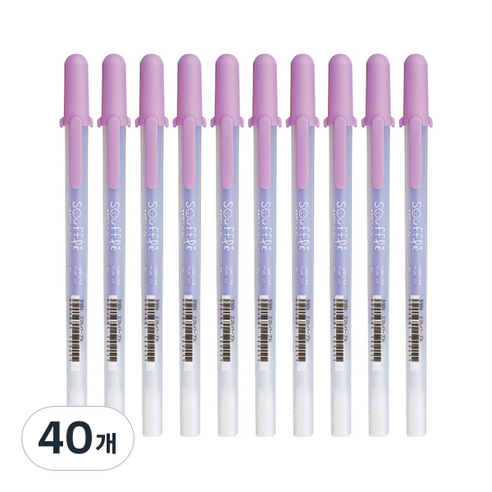 SAKURA 겔리롤 수플레 젤잉크펜 0.8mm, 퍼플, 40개