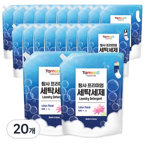 탐사 프리미엄 온가족 액체 세탁세제, 2L, 20개