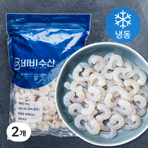 비비수산 생새우살 (냉동), 1kg 미니 (91/120), 2개