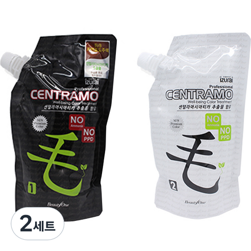 센트라모 뷰티원 프리미엄 센트라모 코팅 칼라 크림 염색약 1제 500g + 2제 500g 세트, 5VB 자연포도주색, 2세트