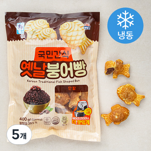 대림선 옛날 붕어빵 단팥 (냉동), 400g, 5개