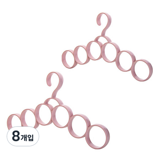 TP 생활용품 멀티기능 스카프 넥타이 옷걸이, 핑크, 8개입